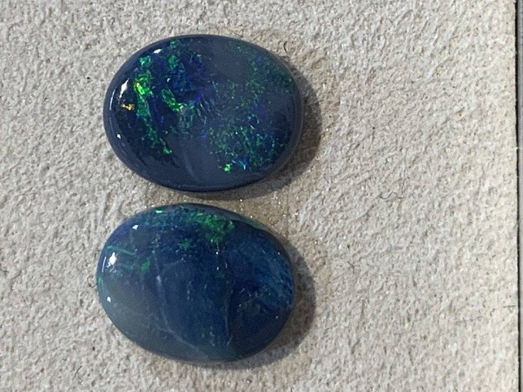 Black Opal pair 1.8ct - Masterpiece Jewellery Opal & Gems Sydney Australia | Online Shop