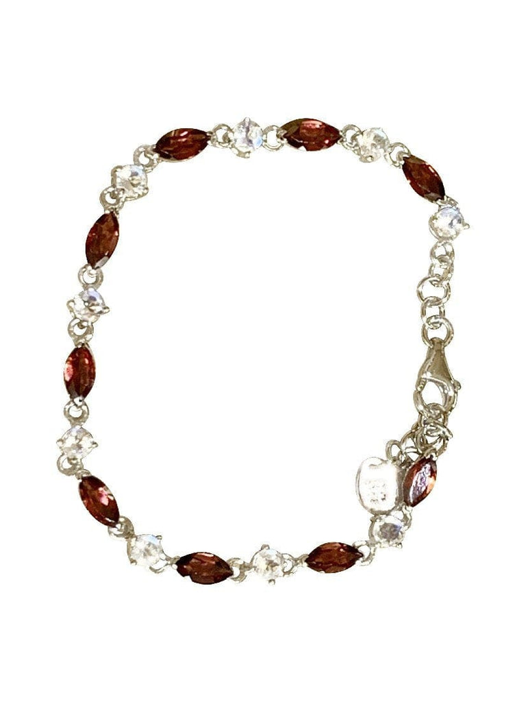 Sterling Silver Garnet Moonstone bracelet - Masterpiece Jewellery Opal & Gems Sydney Australia | Online Shop