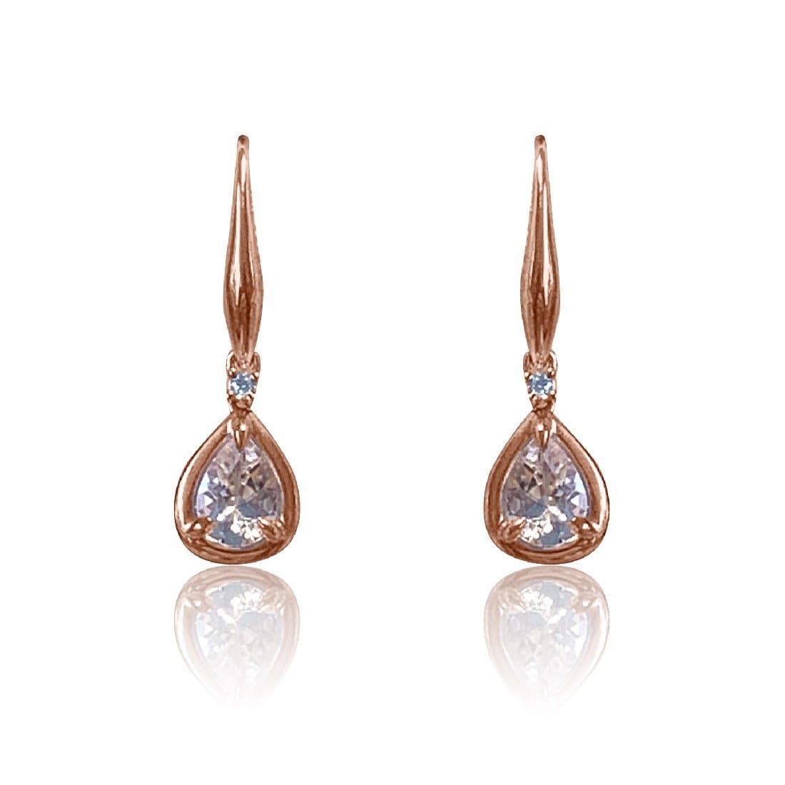 9kt Rose Gold Morganite and Diamond earrings - Masterpiece Jewellery Opal & Gems Sydney Australia | Online Shop