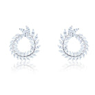 Sterling Silver Wreath style earrings with diamond coated cubic zirconias - Masterpiece Jewellery Opal & Gems Sydney Australia | Online Shop