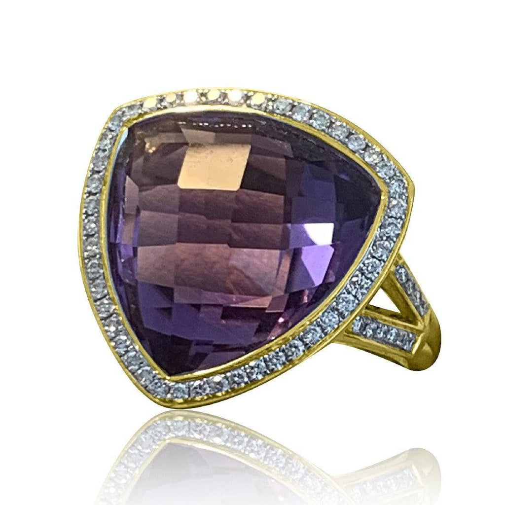 18kt Amethyst and Diamond ring - Masterpiece Jewellery Opal & Gems Sydney Australia | Online Shop