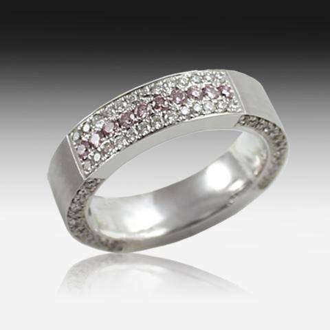 18kt Pink and White Diamond band 0.60ct - Masterpiece Jewellery Opal & Gems Sydney Australia | Online Shop