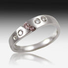18kt Pink and White Diamond shaped band - Masterpiece Jewellery Opal & Gems Sydney Australia | Online Shop