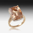 18kt Rose Gold Morganite and Diamond ring - Masterpiece Jewellery Opal & Gems Sydney Australia | Online Shop