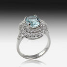 18kt White Gold Aquamarine and Diamond ring - Masterpiece Jewellery Opal & Gems Sydney Australia | Online Shop