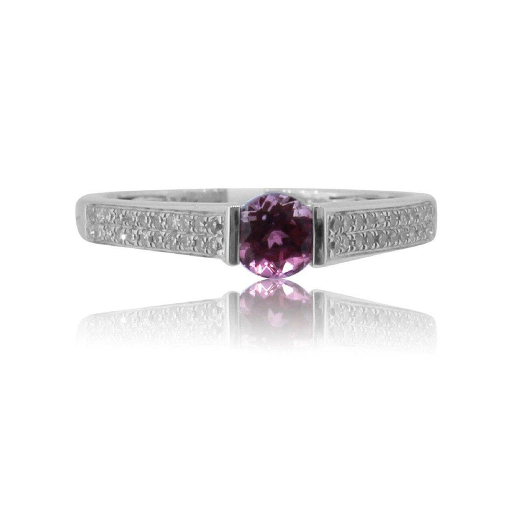 9kt White Gold Pink Tourmaline diamond ring - Masterpiece Jewellery Opal & Gems Sydney Australia | Online Shop