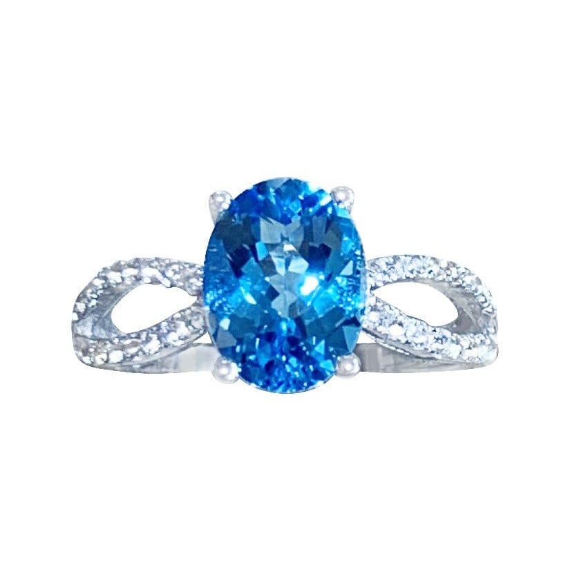 Sterling Silver Blue Topaz ring - Masterpiece Jewellery Opal & Gems Sydney Australia | Online Shop