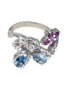 Sterling Silver Blue & White Topaz & Amethyst ring - Masterpiece Jewellery Opal & Gems Sydney Australia | Online Shop