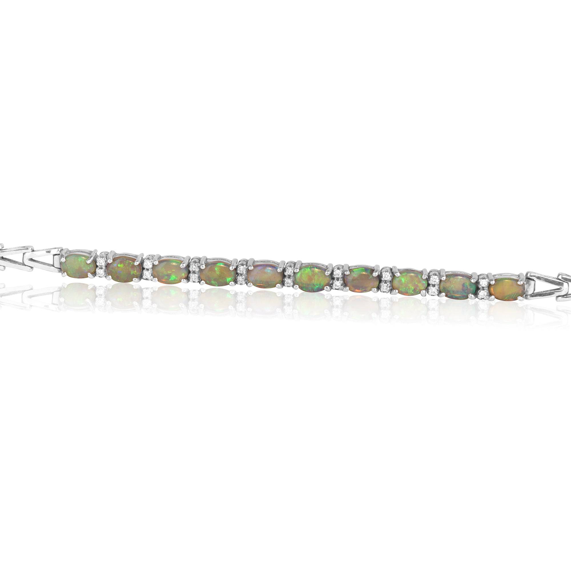 18kt Black Opal and Diamond bracelet - Masterpiece Jewellery Opal & Gems Sydney Australia | Online Shop