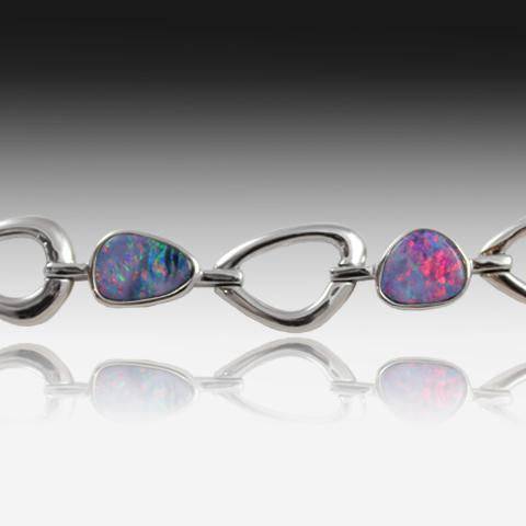 Silver Opal bracelet - Masterpiece Jewellery Opal & Gems Sydney Australia | Online Shop