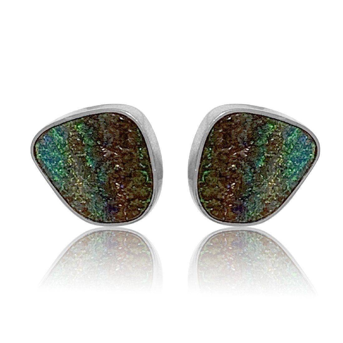 Sterling Silver Boulder Opal cufflinks - Masterpiece Jewellery Opal & Gems Sydney Australia | Online Shop