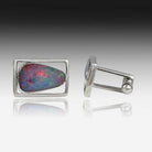 STERLING SILVER CUFFLINKS WITH OPAL - Masterpiece Jewellery Opal & Gems Sydney Australia | Online Shop