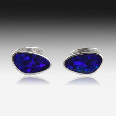 STERLING SILVER OPAL CUFFLINKS - Masterpiece Jewellery Opal & Gems Sydney Australia | Online Shop