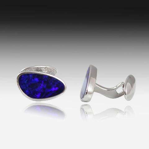 STERLING SILVER OPAL CUFFLINKS - Masterpiece Jewellery Opal & Gems Sydney Australia | Online Shop