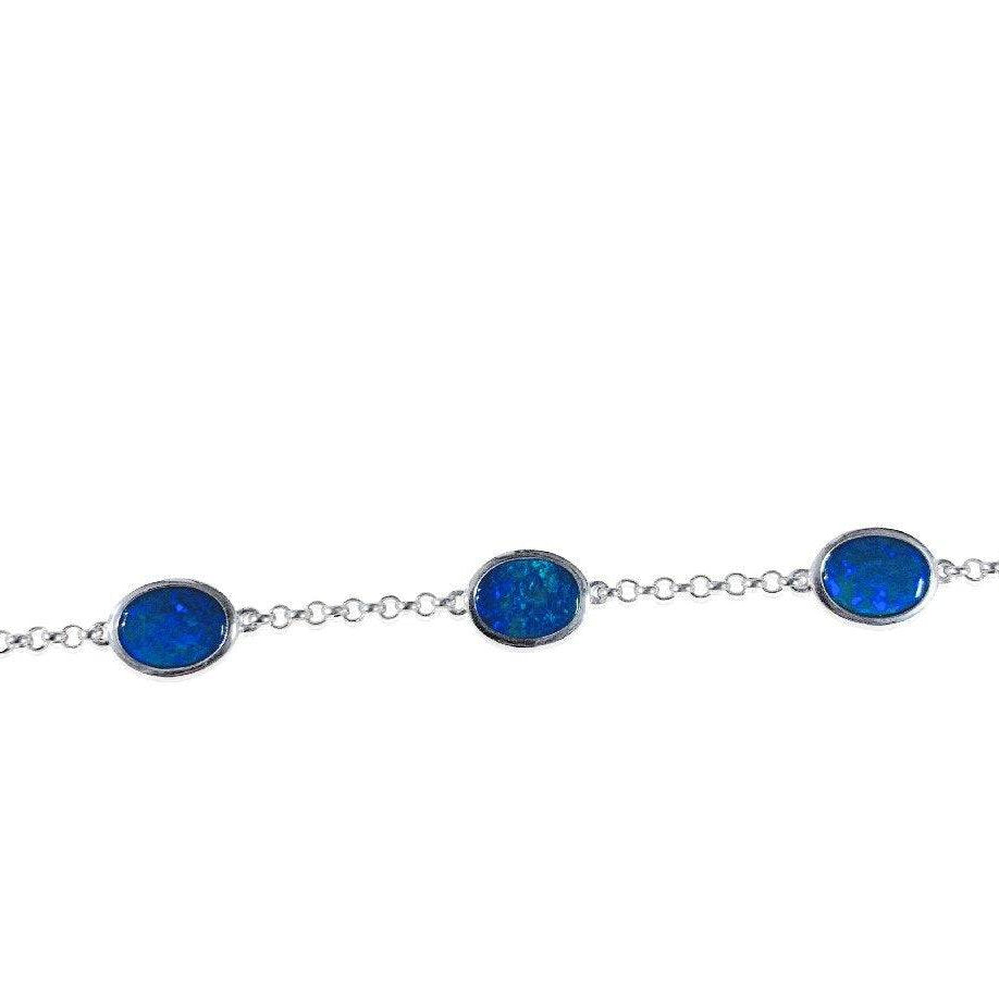 Sterling Sliver Australian Opal doublet bracelet - Masterpiece Jewellery Opal & Gems Sydney Australia | Online Shop