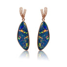 14kt Rose Gold Opal and Diamond earrrings - Masterpiece Jewellery Opal & Gems Sydney Australia | Online Shop