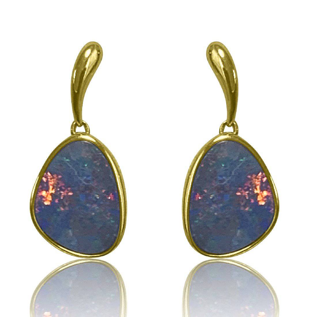 14kt Rose Gold Opal dangling earrings - Masterpiece Jewellery Opal & Gems Sydney Australia | Online Shop