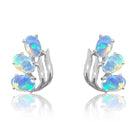 14kt White Gold 6 Opal earrings - Masterpiece Jewellery Opal & Gems Sydney Australia | Online Shop