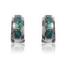 14kt White Gold Inlay Opal earrings - Masterpiece Jewellery Opal & Gems Sydney Australia | Online Shop