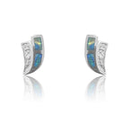 14kt White Gold Opal and diamond earrings - Masterpiece Jewellery Opal & Gems Sydney Australia | Online Shop