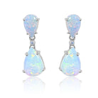 14kt White Gold Opal dangling earrings - Masterpiece Jewellery Opal & Gems Sydney Australia | Online Shop