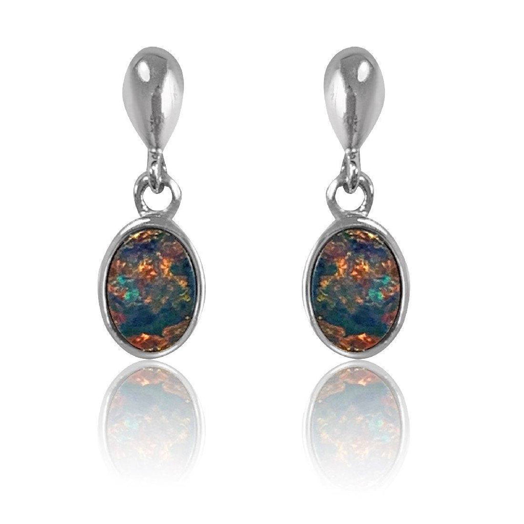 14kt White Gold Opal earrings - Masterpiece Jewellery Opal & Gems Sydney Australia | Online Shop