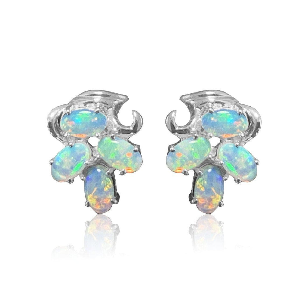 14kt White Gold Opal earrings - Masterpiece Jewellery Opal & Gems Sydney Australia | Online Shop