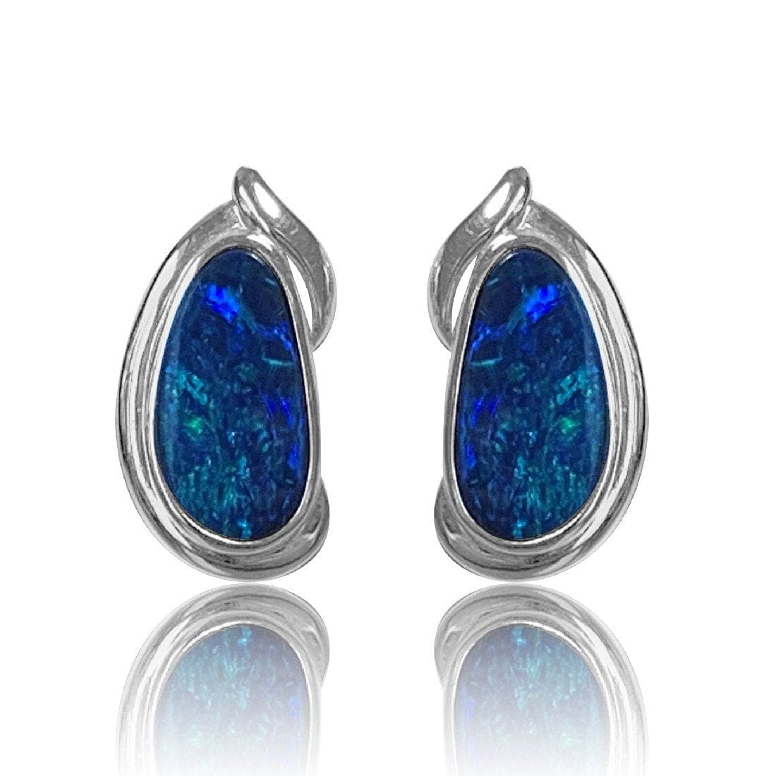 14kt White Gold Opal earrings - Masterpiece Jewellery Opal & Gems Sydney Australia | Online Shop