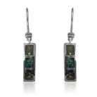 14kt White Gold Opal inlay earrings - Masterpiece Jewellery Opal & Gems Sydney Australia | Online Shop