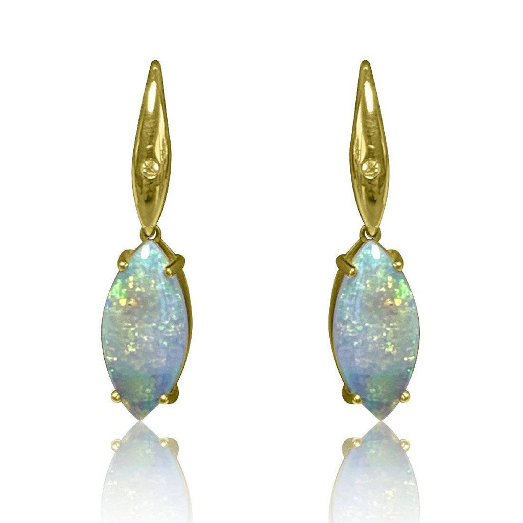 14kt Yellow Gold Opal dangling earrings - Masterpiece Jewellery Opal & Gems Sydney Australia | Online Shop