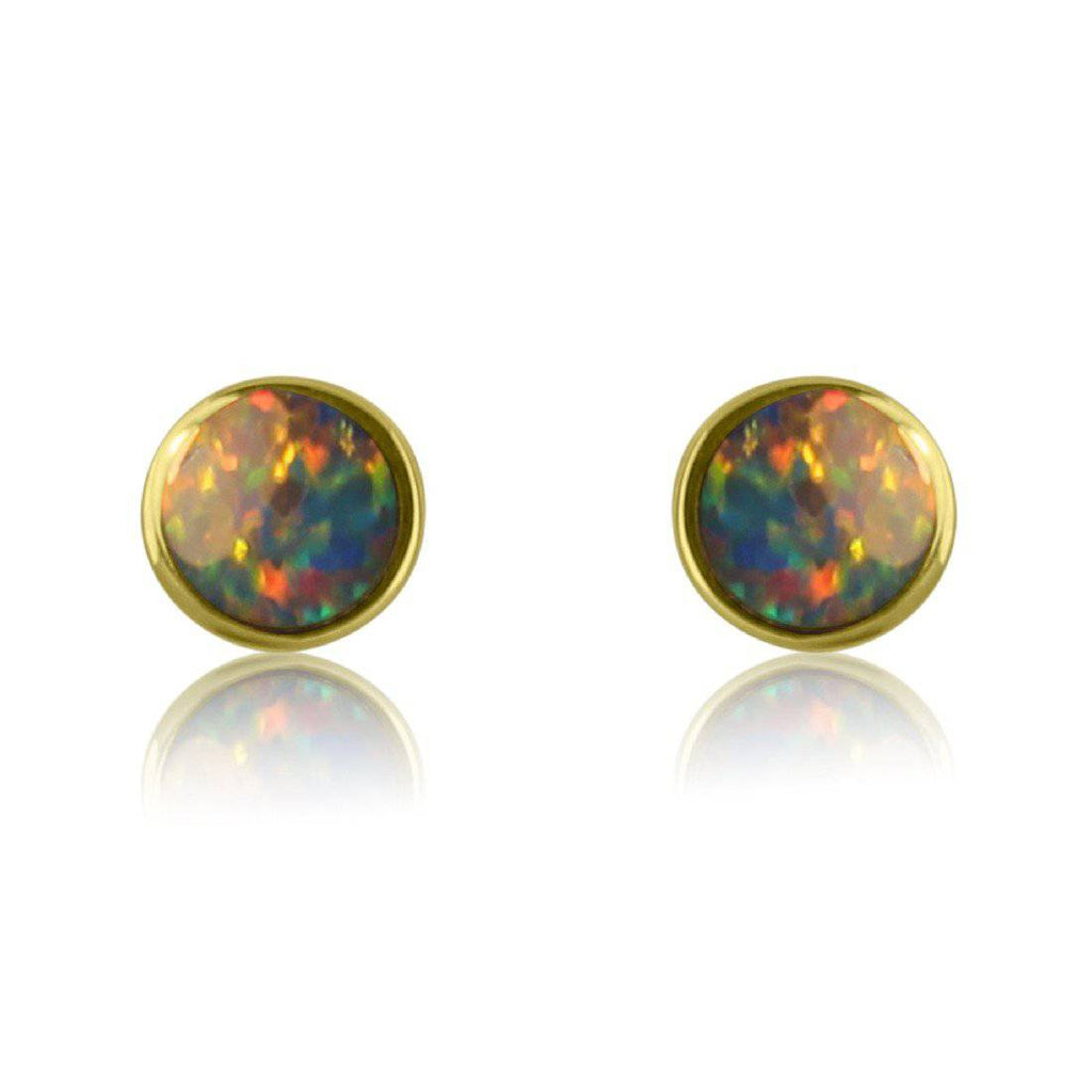 14kt Yellow Gold Opal studs - Masterpiece Jewellery Opal & Gems Sydney Australia | Online Shop