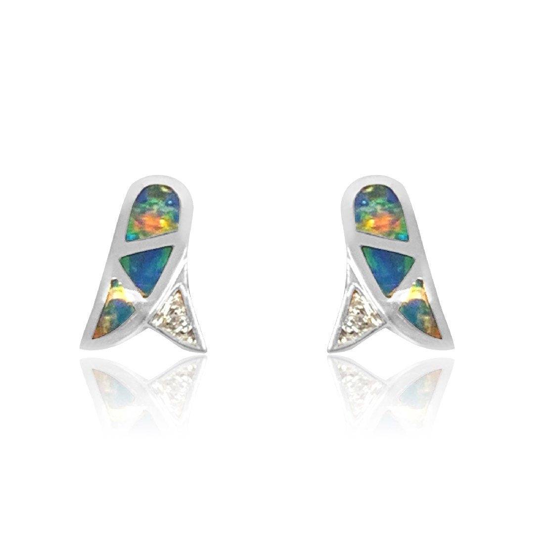 18K Opal inlay earrings - Masterpiece Jewellery Opal & Gems Sydney Australia | Online Shop