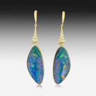18kt Rose Gold Opal and Diamond earrings - Masterpiece Jewellery Opal & Gems Sydney Australia | Online Shop