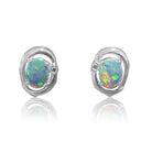 18kt White Gold Crystal Opal earrings - Masterpiece Jewellery Opal & Gems Sydney Australia | Online Shop