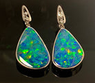 18kt White Gold Opal earrings - Masterpiece Jewellery Opal & Gems Sydney Australia | Online Shop