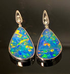 18kt White Gold Opal earrings - Masterpiece Jewellery Opal & Gems Sydney Australia | Online Shop