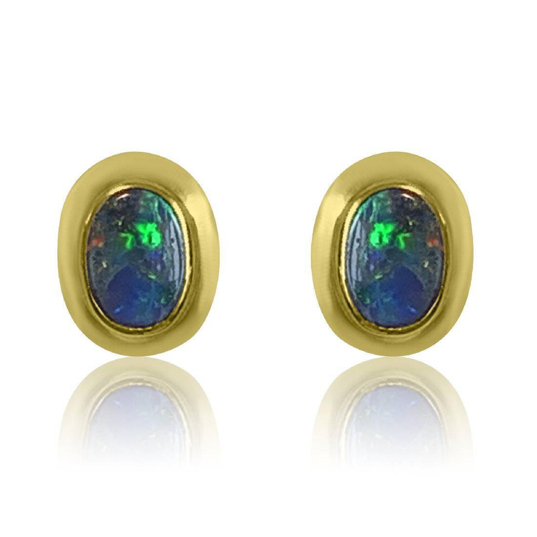 9kt Black Opal studs - Masterpiece Jewellery Opal & Gems Sydney Australia | Online Shop