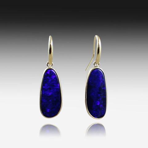 9kt Yellow Gold Opal earrings - Masterpiece Jewellery Opal & Gems Sydney Australia | Online Shop