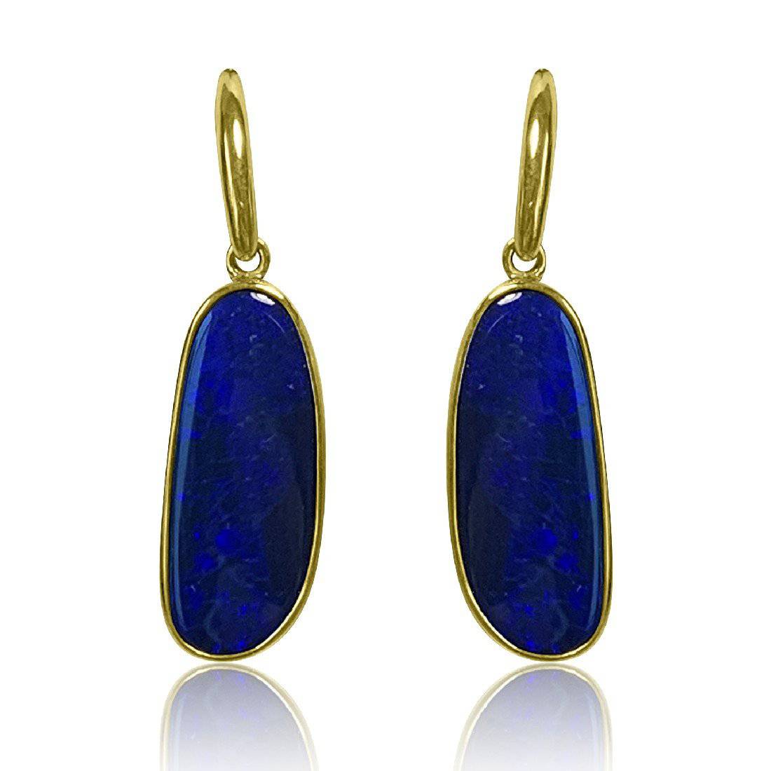 9kt Yellow Gold Opal earrings - Masterpiece Jewellery Opal & Gems Sydney Australia | Online Shop