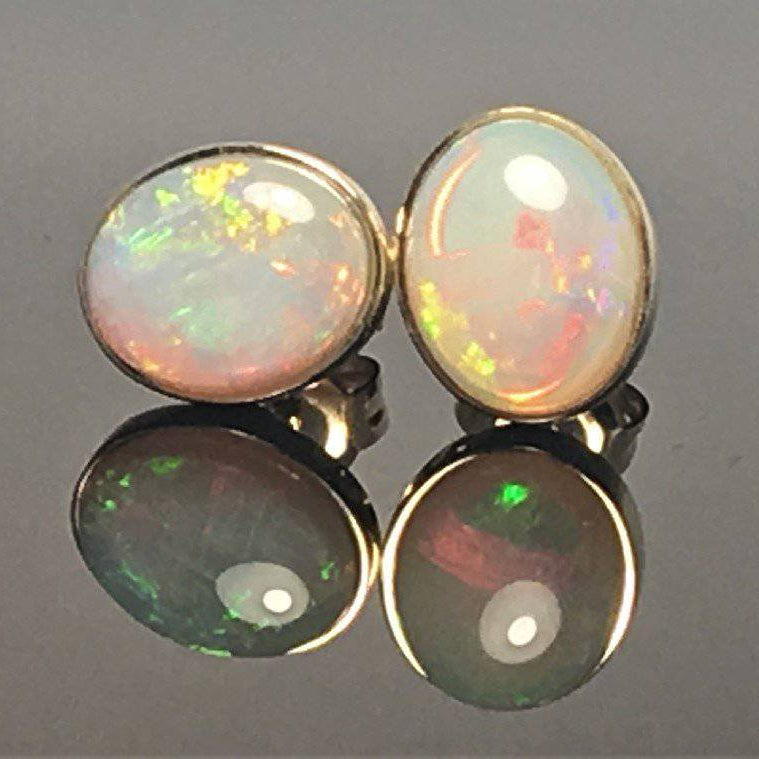 9kt Yellow Gold Opal studs - Masterpiece Jewellery Opal & Gems Sydney Australia | Online Shop