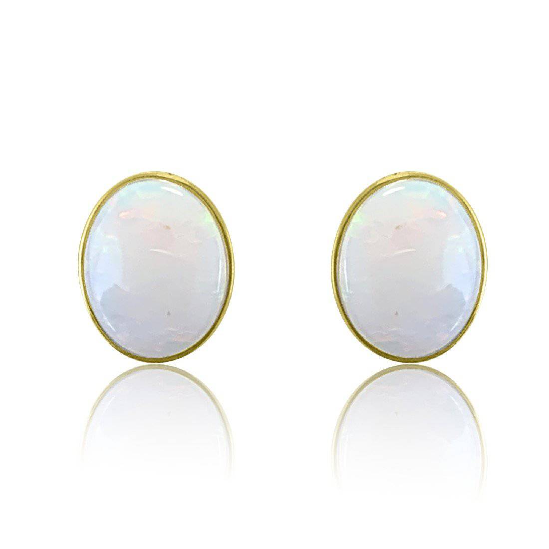 9kt Yellow Gold Opal studs - Masterpiece Jewellery Opal & Gems Sydney Australia | Online Shop