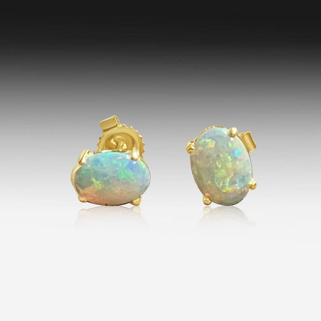 9kt Yellow Gold Opal studs - Masterpiece Jewellery Opal & Gems Sydney Australia | Online Shop