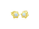 18kt Yellow Gold White Opal studs - Masterpiece Jewellery Opal & Gems Sydney Australia | Online Shop