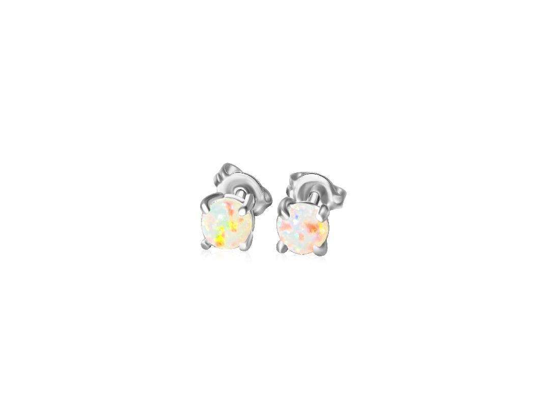 9kt White gold Opal studs - Masterpiece Jewellery Opal & Gems Sydney Australia | Online Shop