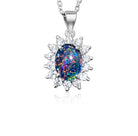 Sterling Silver Opal triplet cluster pendant - Masterpiece Jewellery Opal & Gems Sydney Australia | Online Shop