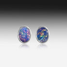 Sterling Silver 7x5mm Opal studs - Masterpiece Jewellery Opal & Gems Sydney Australia | Online Shop