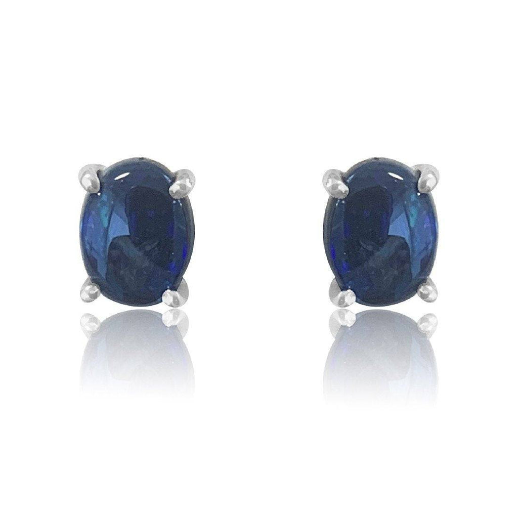 Sterling Silver Black Opal earrings - Masterpiece Jewellery Opal & Gems Sydney Australia | Online Shop