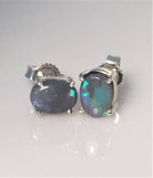 Sterling Silver Black Opal earrings - Masterpiece Jewellery Opal & Gems Sydney Australia | Online Shop