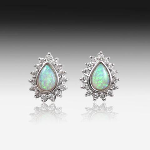 Sterling Silver Crystal Opal earrings - Masterpiece Jewellery Opal & Gems Sydney Australia | Online Shop