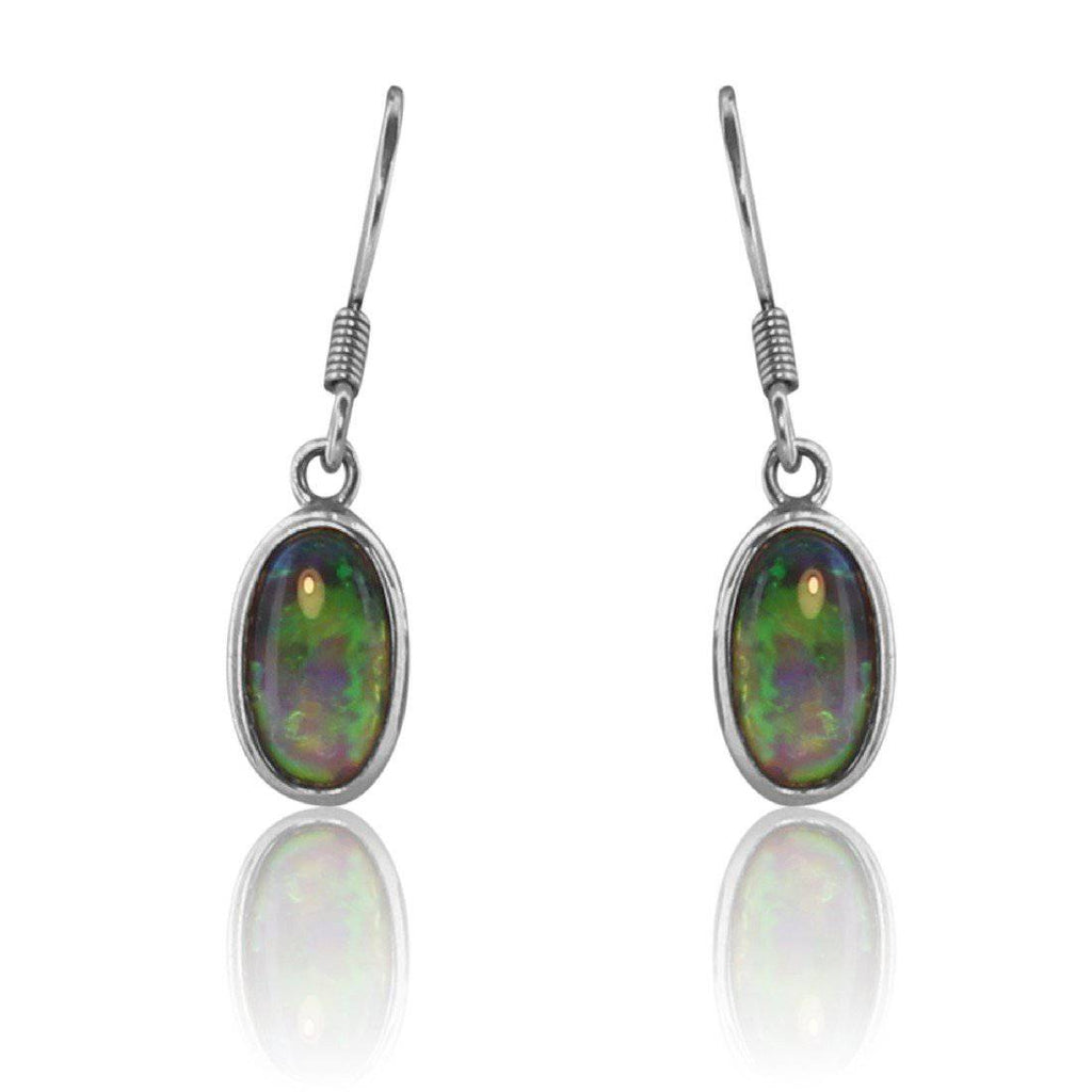 Sterling Silver dangling Opal earrings - Masterpiece Jewellery Opal & Gems Sydney Australia | Online Shop